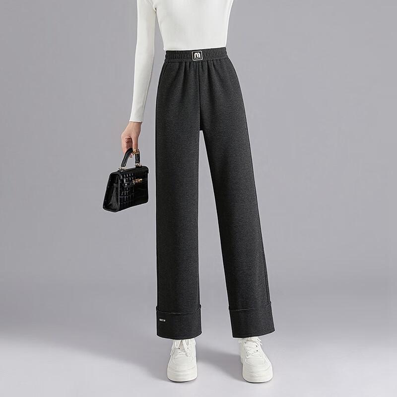 Women's Plus Velvet Warm Straight-Leg Suit & Casual Pants
