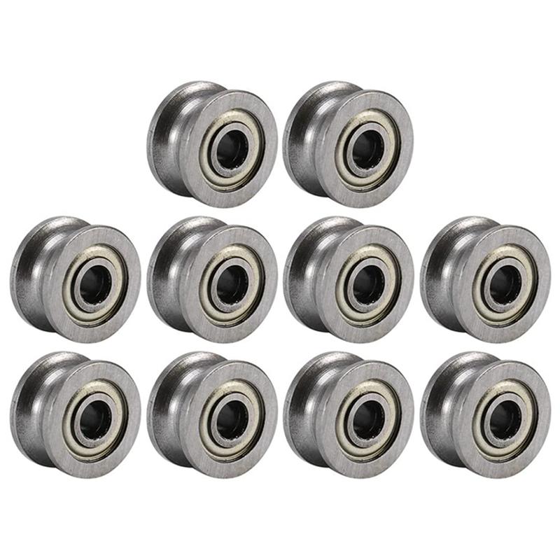 50 Pièces Roulement à Gorge en U U624ZZ Acier au Carbone Durable Roulement à Billes à Gorge en V Poulie Pour Piste de Guidage Systèmes de Mouvement Linéaire-B61B