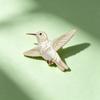 Colorful Hummingbird Enamel Pin Set, Delicate Flying Bird Brooches, Vibrant Nature-Inspired Metal Badges with Gold Trim