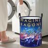 Imagine Dragons Band Loom Tour Foldable Laundry Baskets Dirty Clothes ToysStorage Basket Large Waterproof Hamper For Home Kids