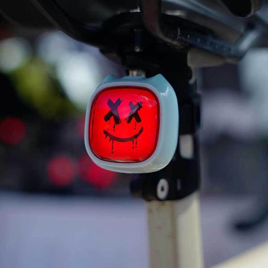 Bicycle Expression Tail Light with Brake Sensor Waterproof USB Rechargeable Universal MTB Road Mountain Bike Cycling Night Riding Warning Rear Lamp