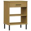 VidaXL Console Cabinet with Metal Legs Brown Solid Pine Wood OSLO, Furniture, Hallway Furniture, Hall Furniture 351000