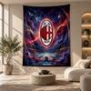 Arazzo Decorativo, Arte da Parete Stampato AC Milan, Appeso a Parete Leggero per Sfondo Camera da Letto