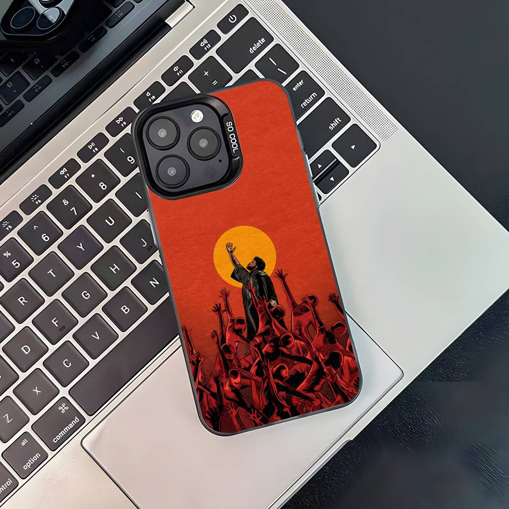 Coque de téléphone XO The W-Weeknd Pour iPhone 17,16,15,14,13,12,11,Pro,XS,Max,Plus,Mini,SE Noir Bonbon Mat Housse antichoc