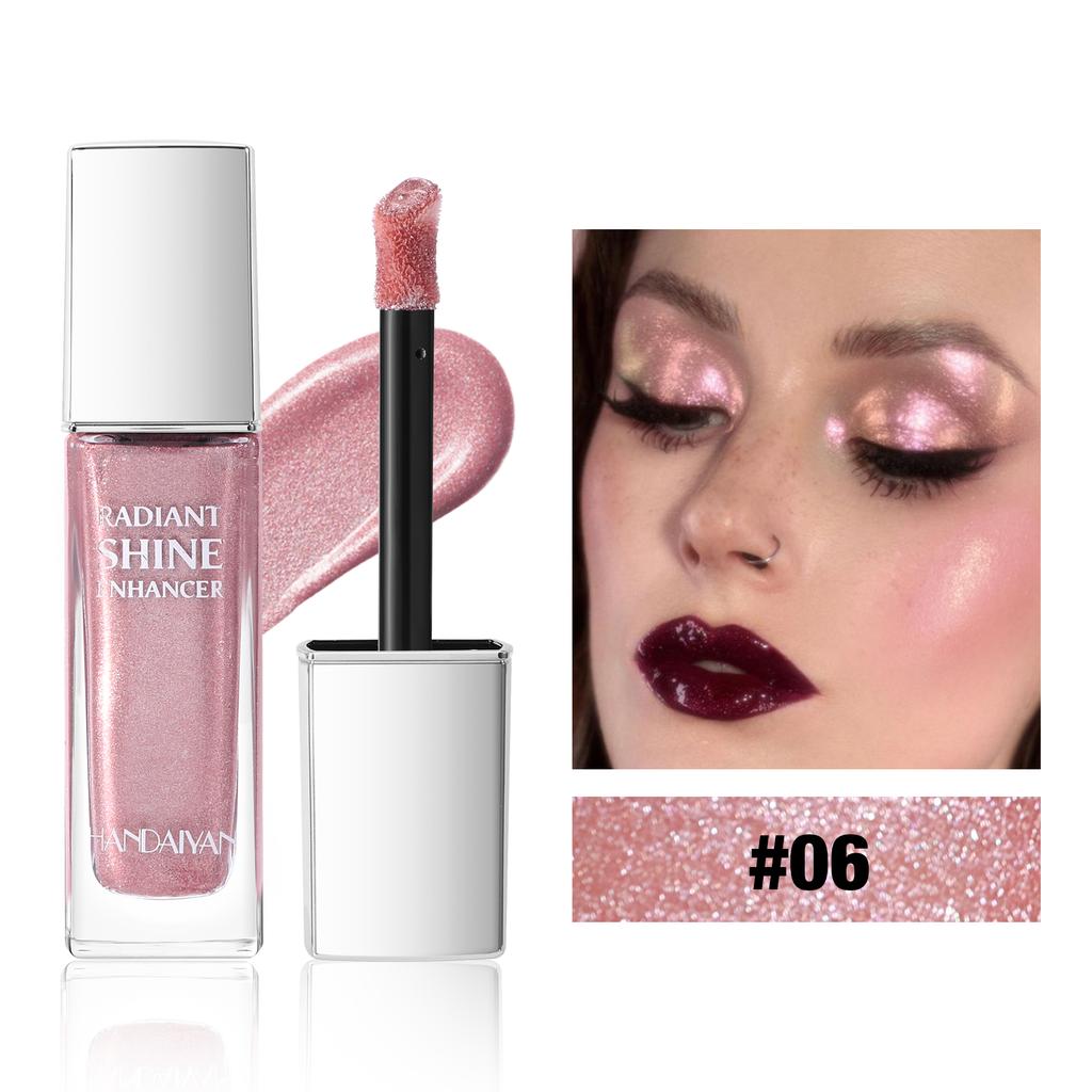 HANDAIYAN Liquid Highlighter Glass Bottle Radiant Shine Enhancer 24H Longwear Shimmer Illuminator for Face Body Lips Multi-Use Makeup
