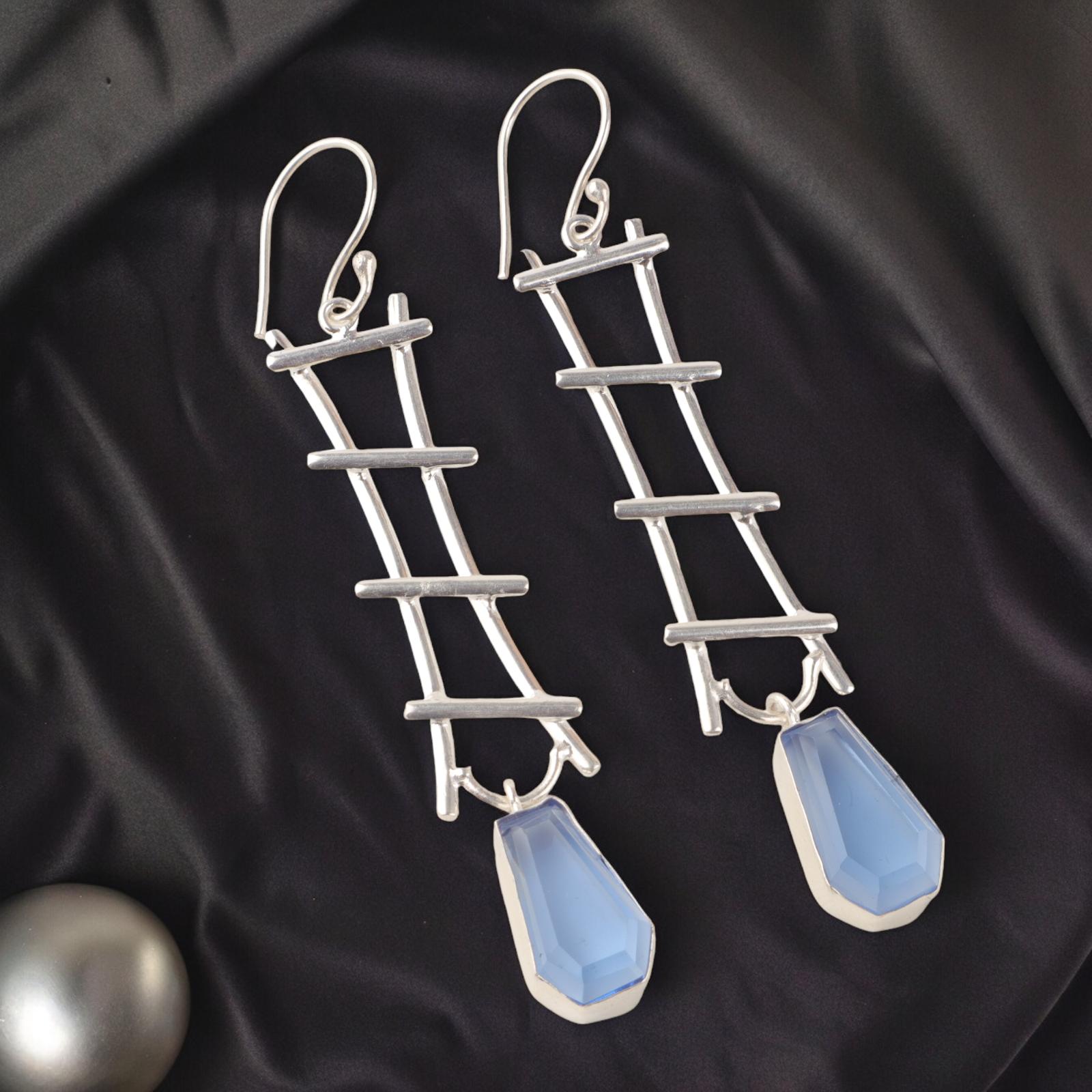 

Редкий Танзанит Драгоценный Камень 925 Стерлинговое Серебро Ювелирные Изделия Ручной Работы Серьги-Крючки 3.33 EE-133-11