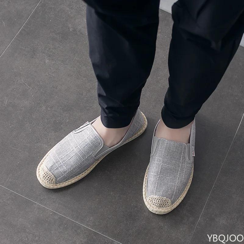 

Модные Новые Мужские парусиновые Туфли Трендовые Удобные Туфли-бобы Повседневные Противоскользящие Ленивые Плоские Легкие Мужские тканевые туфли Zapatos Homme 44 серый