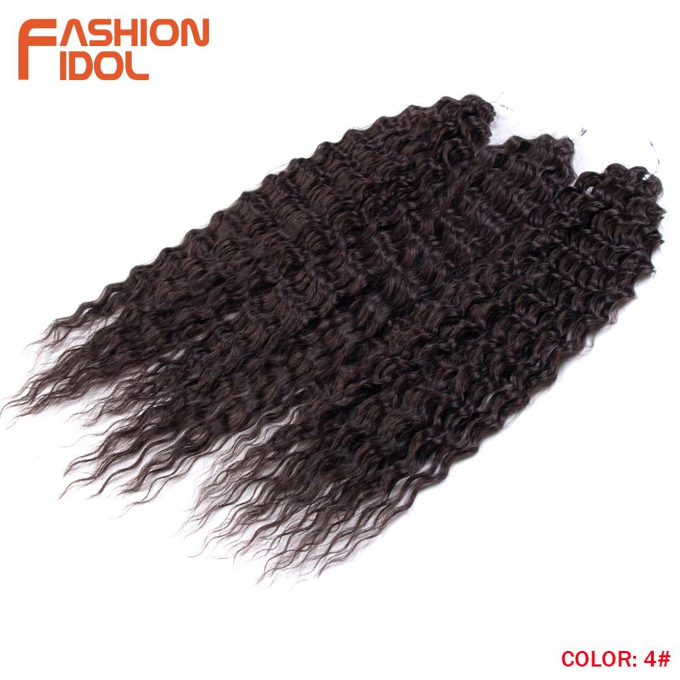 FASHION IDOL Ariel Twist Crochet Hair Synthetic 22 Inch 3 PCS Water Wave Hair Extensions Ombre Rainbow Color Braid Curly Hair