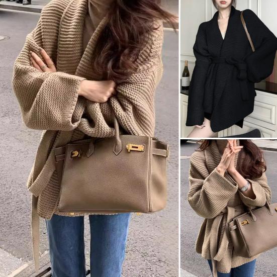 Women's Oversized Knitted Cardigan Casual Open Front Long Sleeve Sweater Coat Fall Winter Warm Outerwear
