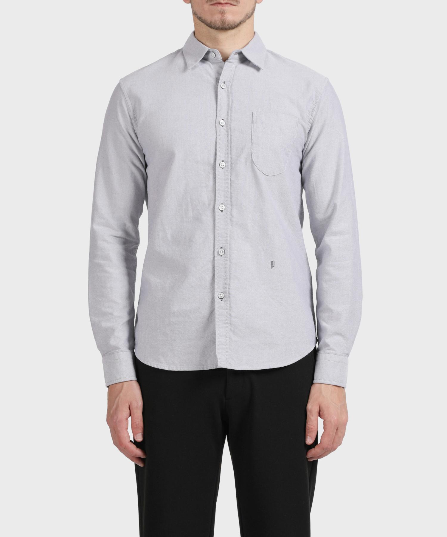 Серая хлопковая рубашка оксфорд Panicalle Gray/M