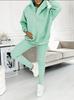 2024 Trendy Women's Sportswear: Hooded Sweatshirt, Ribbed Slim Vest, and Pants Set.