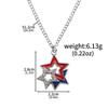 Popular US Flag Star Heart Earrings and Pendant Set