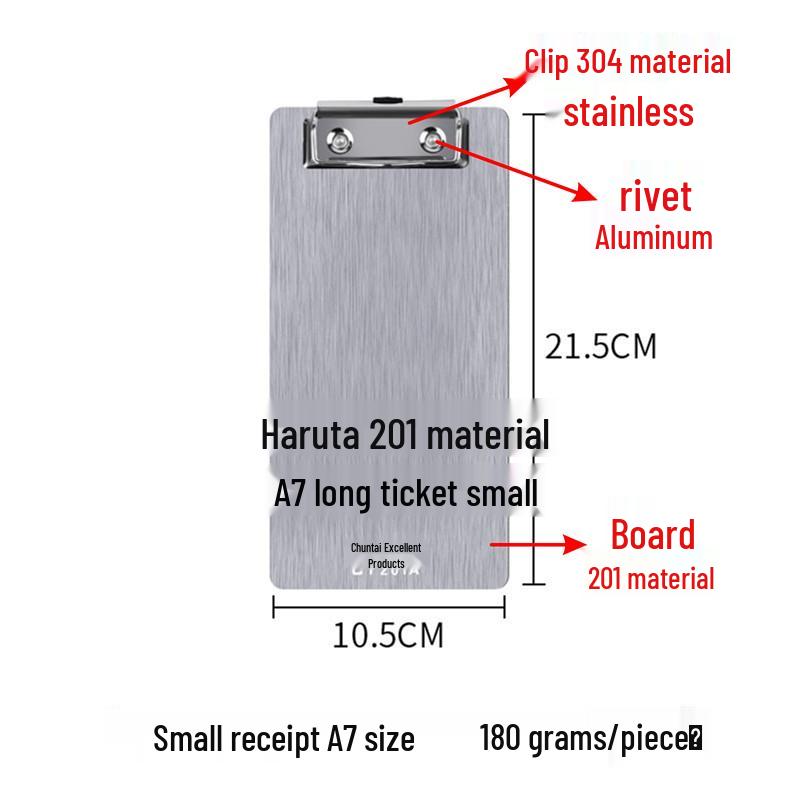 Chuntian Stainless Steel Clipboard with File Clip and Sticky Note Holder, A4/A3 Size