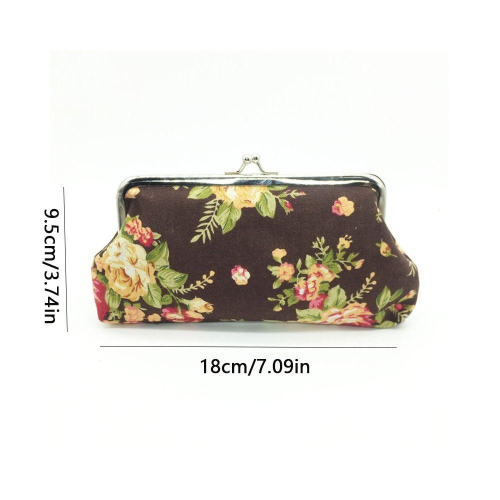 Vintage Blumen Geldbörse Retro Geld Clutch Tasche Tragbare Lange Kussverschluss Geldbörse Täglich