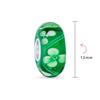 Lucky Clover Shamrock Flower Bead Charm Green Murano Glass Sterling Silver Bead European Charm Bracelet [Bling Jewelry] Women's .925