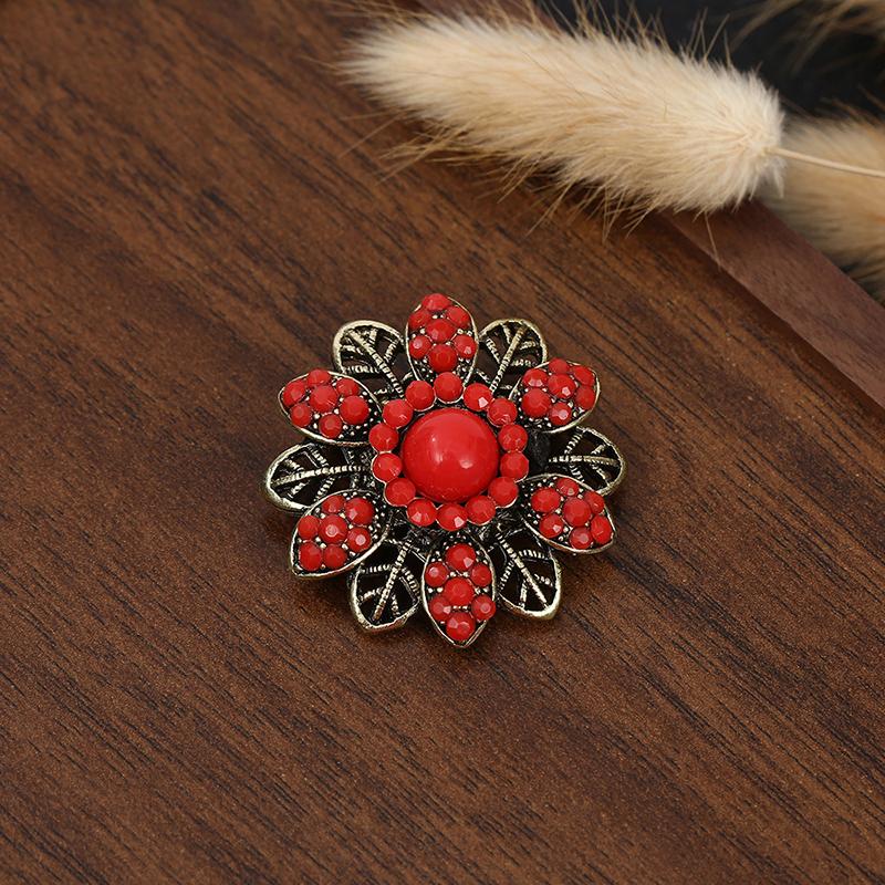 Pin de rever dulce în formă de floare, incrustat cu broșe strălucitoare pentru femei, fete, corsaj versatil, accesorii vestimentare, cadouri