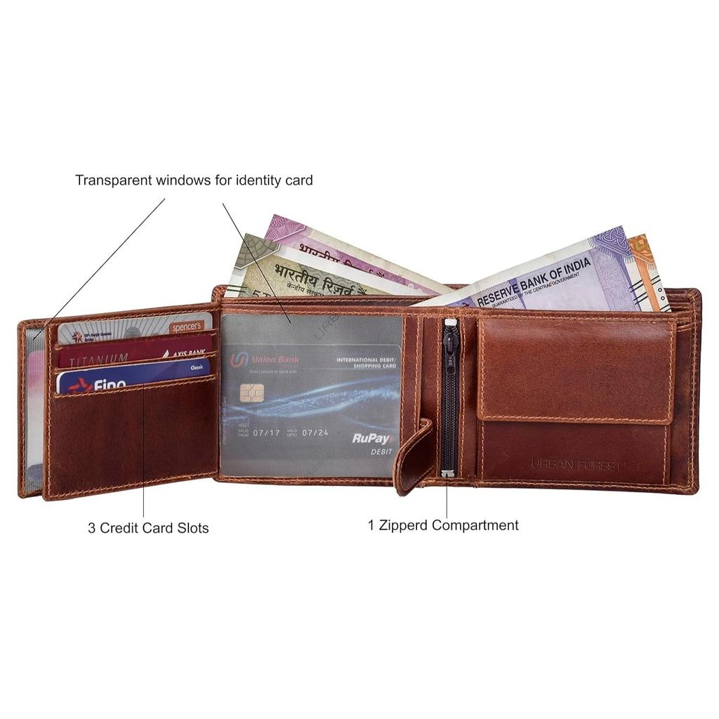 Zeus Caramel Brown Leather Wallet for Men