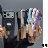 3D Corrugated Stripe Luggage Leather Holder Phone Case For IPhone 17 Pro Max 16 15 14 13 For Magsafe Anti-drop Protection Cover