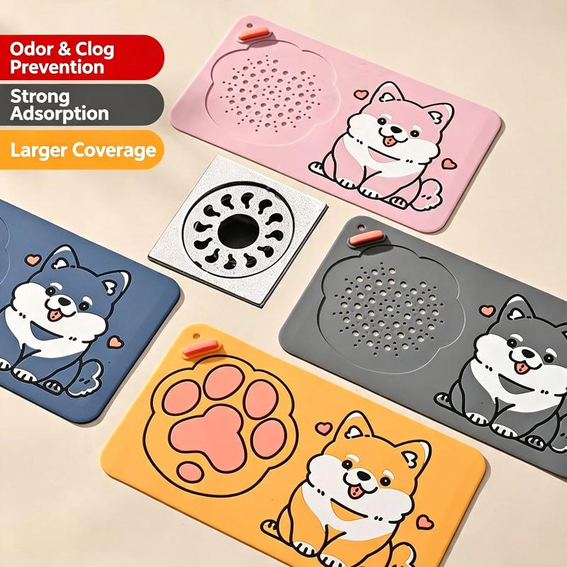 Silicone Bathroom Deodorizing Drain Cover Reusable Waterproof Odor Sealing Drain Mat for Kitchen Toilet Laundry Sink
