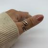 Silvery Color Safety Pin Thumb Ring- Statement Unique Paperclip Open Adjustable Ring Mothers Day Gift for Women Jewelry
