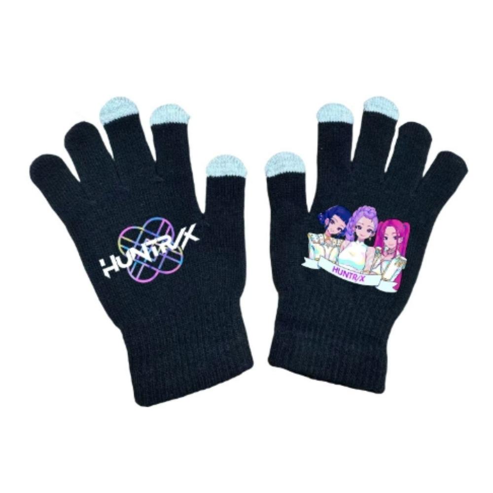 Set 2 Pezzi Cappello a Maglia e Guanti Invernali - Design Anime Kpop Demon Hunters, Carini Accessori Caldi per Ragazzi e Ragazze