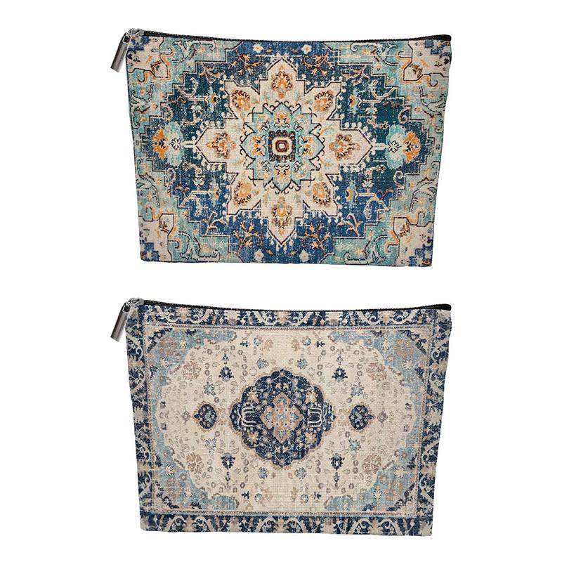 Boho Ethnic Style Cosmetic Bag Portable Multifunctional Storage Bag Travel Toiletry Bag Large Capacity Makeup Pouch For Girls