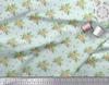Soimoi Blue Japan Crepe Satin Fabric Stripe & Anemone Floral Fabric Prints By metre 42 Inch