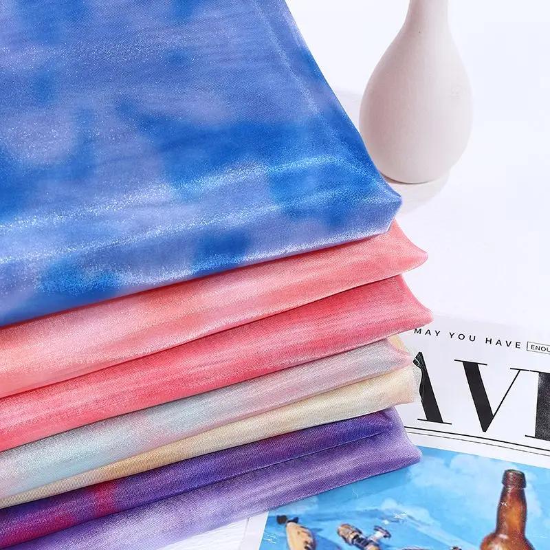 Glänzender Transparenter Regenbogen Organza Stoff Verlauf Pro Meter für Kleidung Kleid Hochzeitsdekoration Nähen DIY Designer Stoff