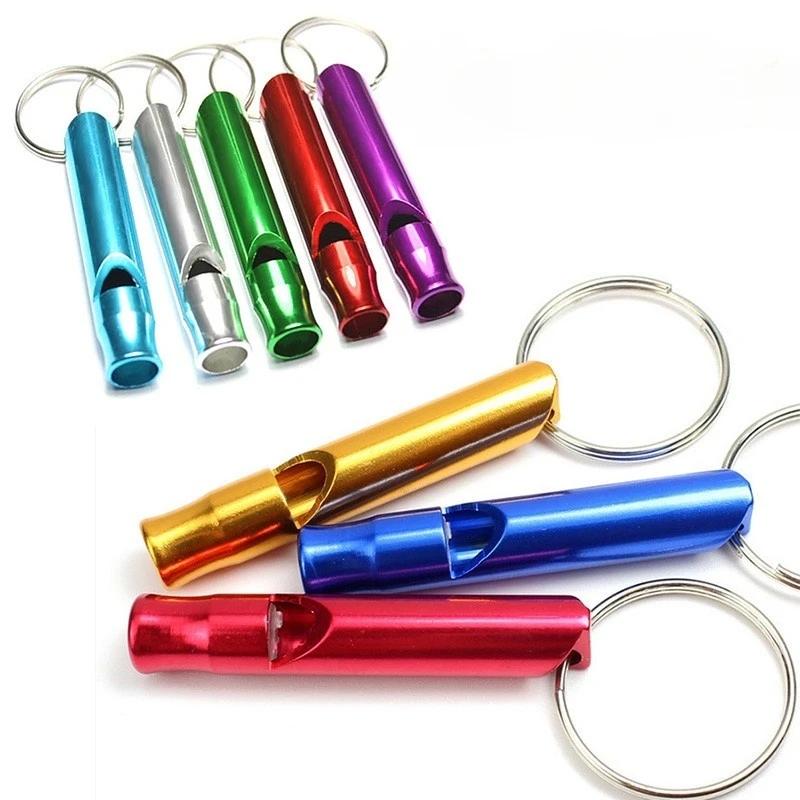 10pcs/set Aluminum Alloy Small Whistle Keychain Outdoor Survival Camping Emergency Sports Safety Whistle