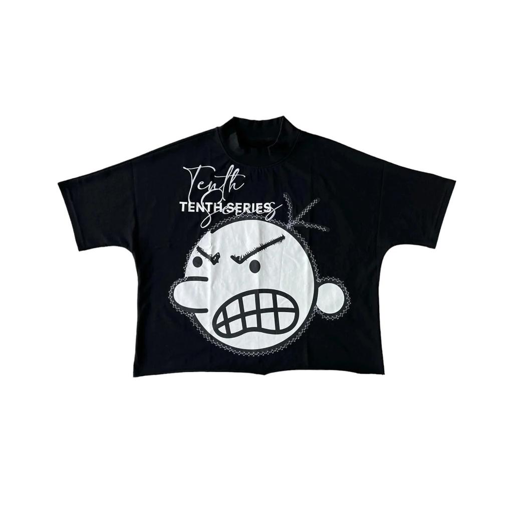 Harajuku Grafikdruck Übergroßes T-Shirt Goth Casual Baumwolle Kurzarm Tops
