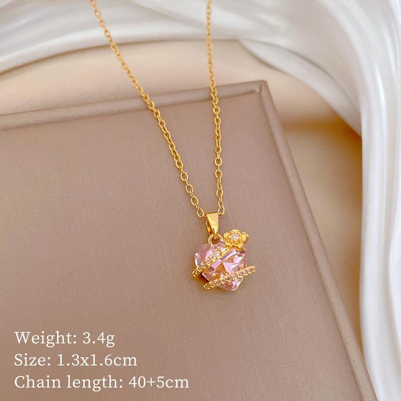 Butterfly Heavy Industry Necklace Women'S Copper Micro-Inlaid Real Gold Electroplating Delicate Clavicle Chain Neck Chain