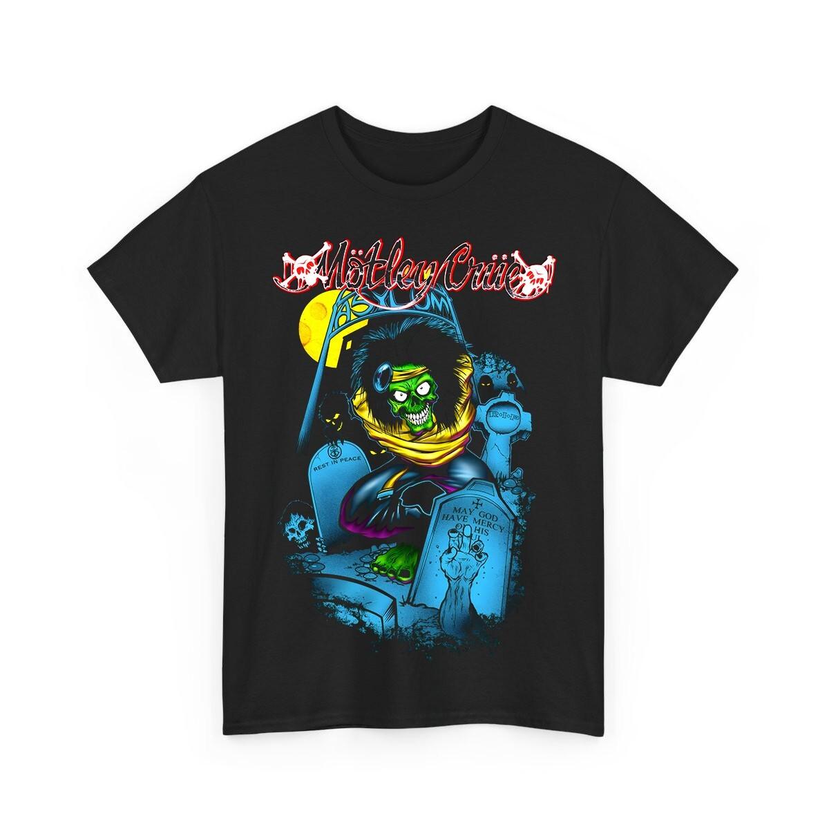 

Motley Crue Tour 90 Black Short Sleeve Cotton US T-Shirt Mens Womens Tees Top 4XL