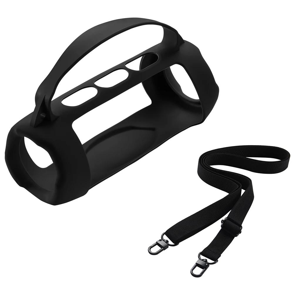 Silicone Cover Case Waterproof Protective Skin Case Shockproof with Shoulder Strap for JBL Charge 5 Wi-Fi Wireless Speaker