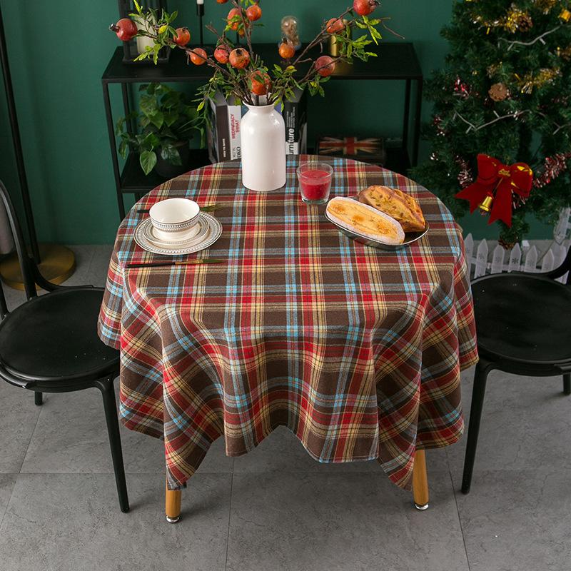 Red And Green Plaid Tablecloth Cotton And Linen Art Table Cloth Christmas Party Decorative Cloth Rectangular Tablecloth Cover Cloth