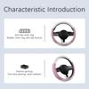 Steering Wheel Cover, Microfiber Leather Vehicle Steering Wheel Protector Pink