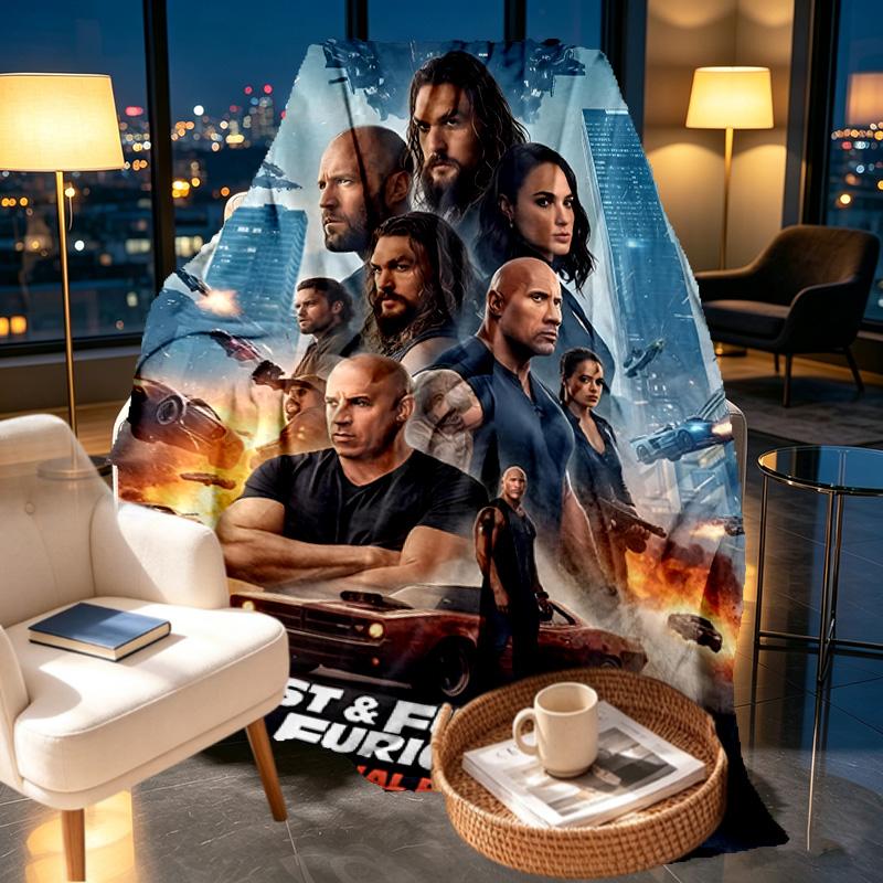 Fast & Furious Print Blanket - Soft & Comfortable, for Bedroom, Travel, Sofa, Home Decoration - Birthday Christmas Gift for Friend