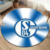 FC Schalke 04 Custom Name Round Area Rug,Carpet Rug for Living Room Bedroom Sofa Playroom Decor,Non-slip Floor Mat