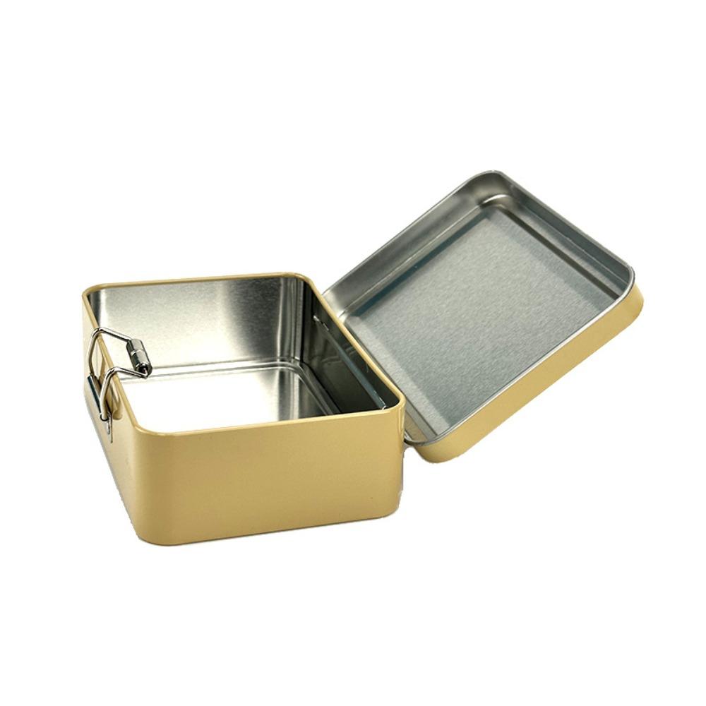 Flip Cover Buckle Iron Box Solid Color with Lid Fishing Craft Storage Tin Multifunctional Metal Fishhook Organizer Case