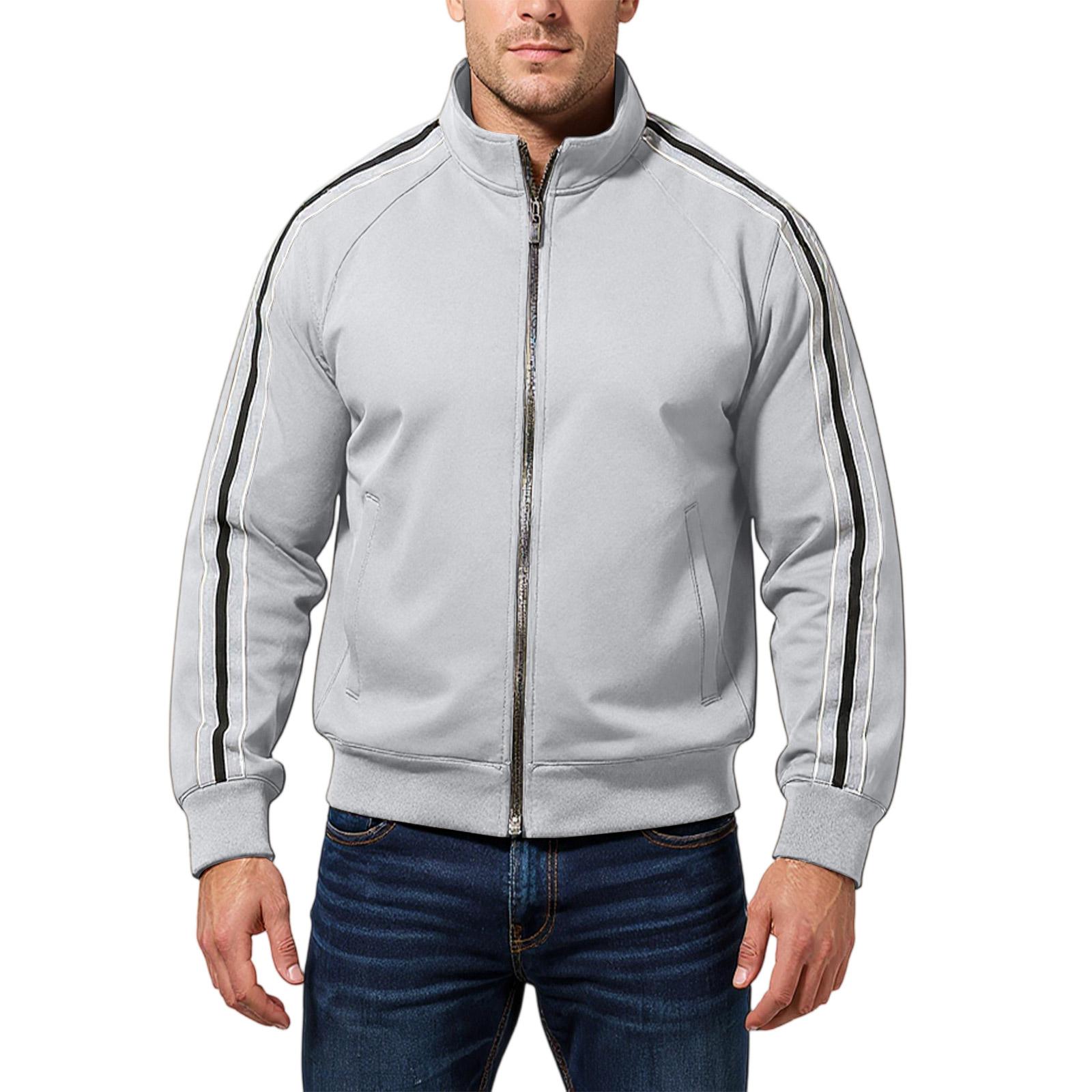 Master key Heren Vrije Tijd Opstaande Kraag Rits Sport Hoodie Jas XXL