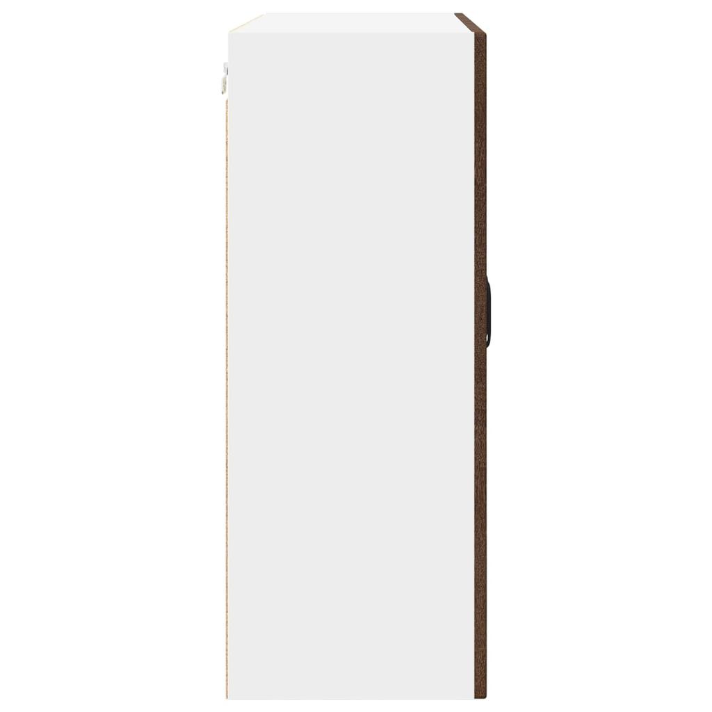 Wall Mounted Glass Cabinet PORTO Brown Oak Effect 80 x 31 x 80 cm