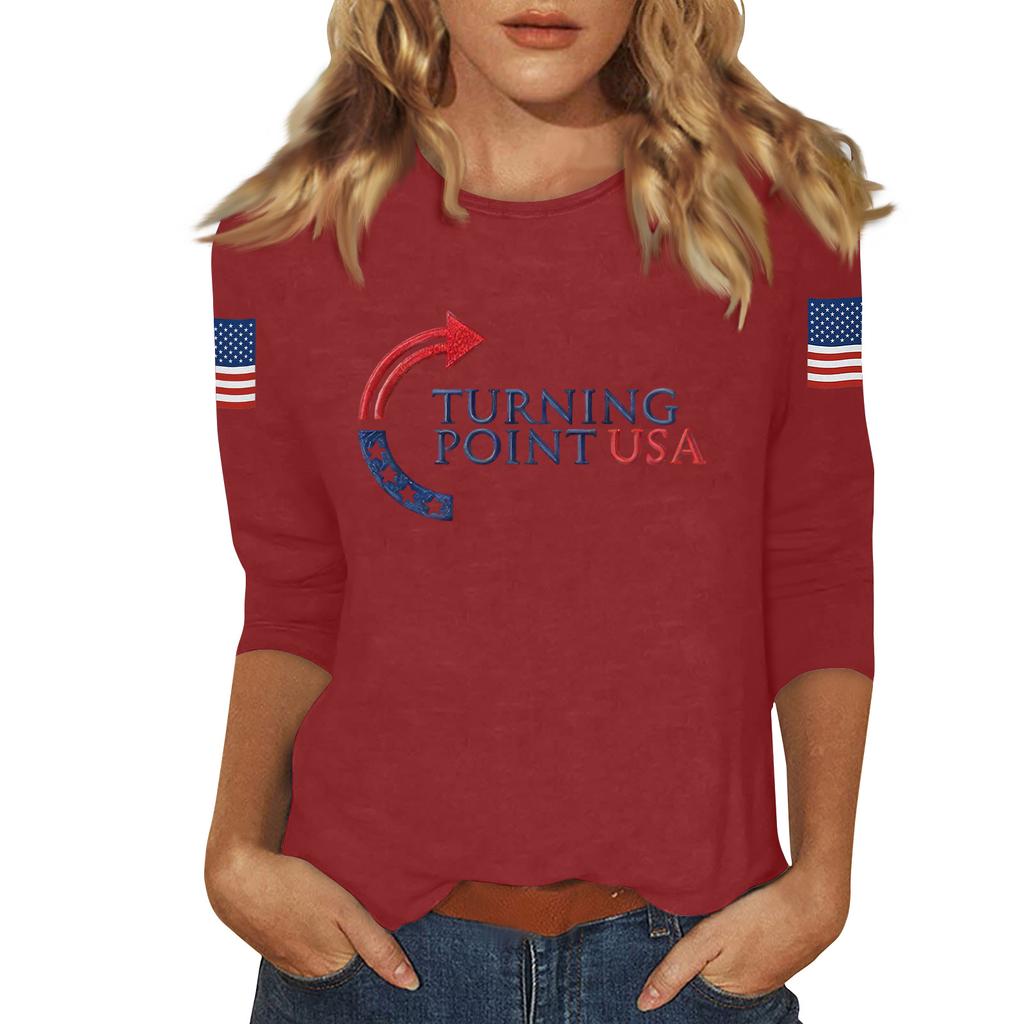 Women's Casual Fashionable Sexy Comfortable Neck Three-Quarter Sleeve Top