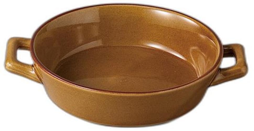 Ame Glazed Handled Gratin Dish x x Gratin Dish Setomonohonpo 7.5-inch [20.5 16.3 4.3cm 520cc] Oven-Safe