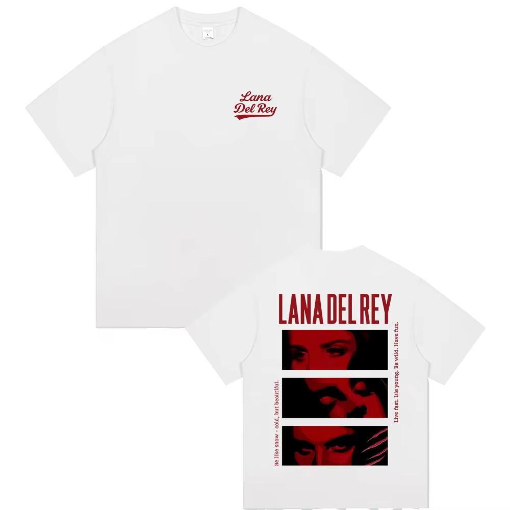 Singer Lana Del Rey Eyes Graphic Tshirt Men Women Casual Short Sleeve Tshirts 2026 summer new Male Fashion Vintage Cotton Top