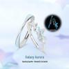 Galaxy Aurora Glow-in-the-Dark Butterfly Couple Rings - Adjustable High-End Matching Gift