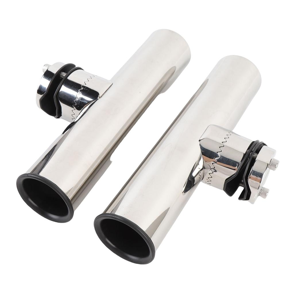 2 Stück Turnierstil Bootsrutenhalter Edelstahl Klemme zur Schienenmontage Angelrutenhalter Montiert an