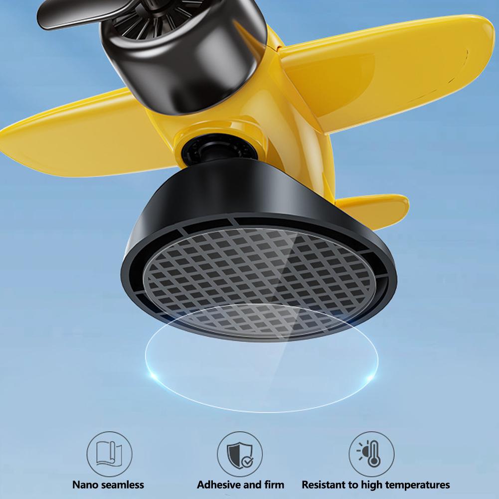 Car Solar Powered Rotating Airplane Ornaments Decor Dashboard Windmill Spinner Center Console Ornament Vehicle Accessories