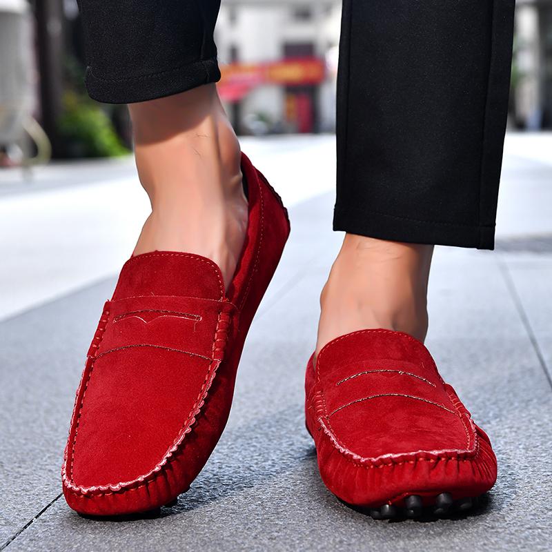 Fashion Leather Handmade Mens Loafers Moccasins Slip on Men's Flats Male Walking Shoes Summer Men Casual Shoes  Fashion Men Dress Shoes