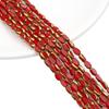 Oval Faceted Gold-Edged Glass Crystal Rice Beads for Jewelry Making