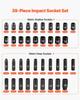 1/2 In Drive Impact Socket Set, 39 Piece, 6 Point Deep & Shallow Impact Sockets, Metric 9 To 30 Mm, Cr-V Steel High Durability, with Universal Joint,