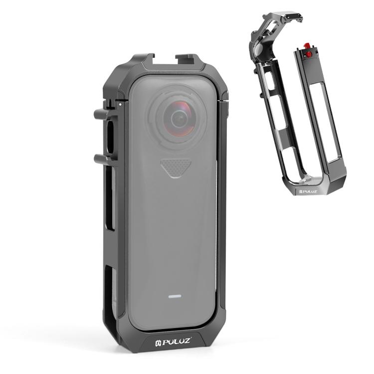 

For Insta360 X4 Air PULUZ Metal Protective Cage Rig Housing Frame with Expand Cold Shoe Base (Grey) темно-сірий колір